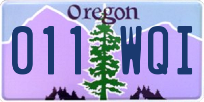OR license plate 011WQI