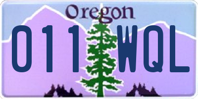 OR license plate 011WQL