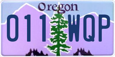 OR license plate 011WQP