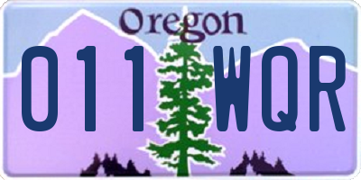 OR license plate 011WQR