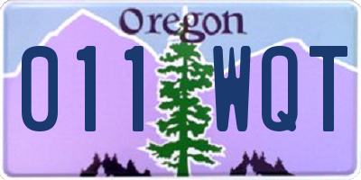 OR license plate 011WQT