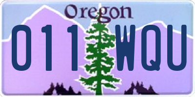 OR license plate 011WQU
