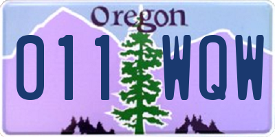 OR license plate 011WQW