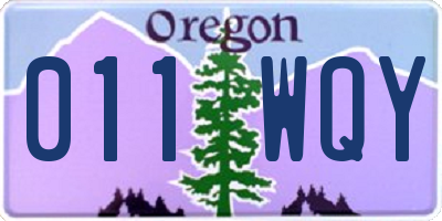 OR license plate 011WQY