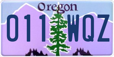 OR license plate 011WQZ