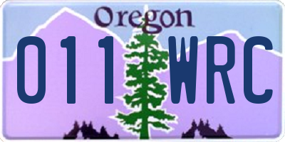 OR license plate 011WRC