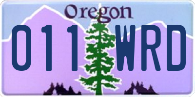 OR license plate 011WRD