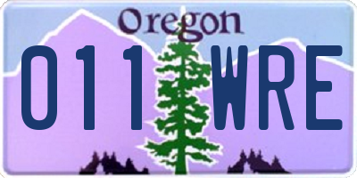 OR license plate 011WRE