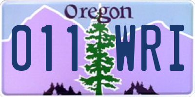 OR license plate 011WRI