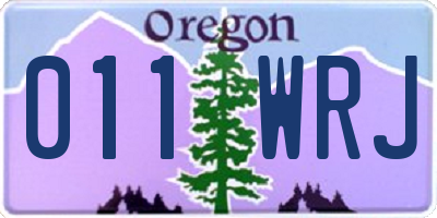 OR license plate 011WRJ