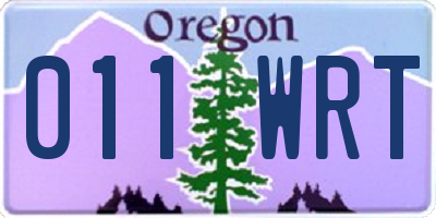 OR license plate 011WRT