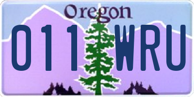 OR license plate 011WRU