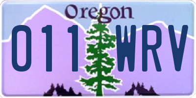 OR license plate 011WRV