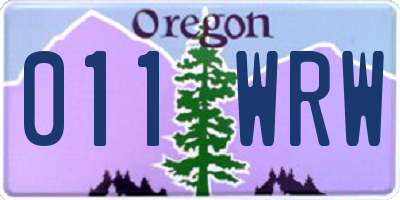 OR license plate 011WRW