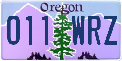 OR license plate 011WRZ