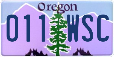 OR license plate 011WSC