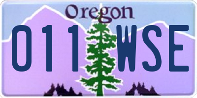 OR license plate 011WSE