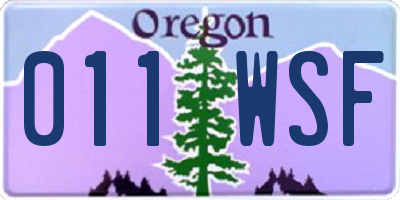 OR license plate 011WSF