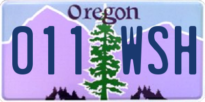 OR license plate 011WSH