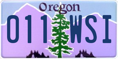 OR license plate 011WSI