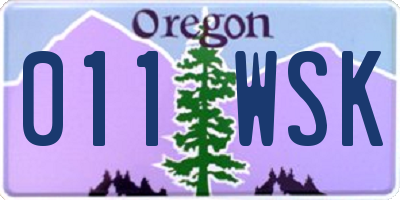 OR license plate 011WSK