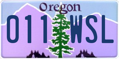 OR license plate 011WSL