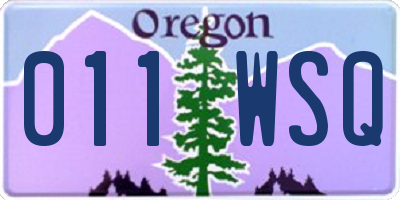 OR license plate 011WSQ