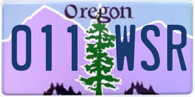 OR license plate 011WSR