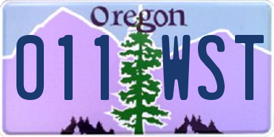 OR license plate 011WST