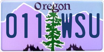 OR license plate 011WSU
