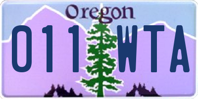 OR license plate 011WTA