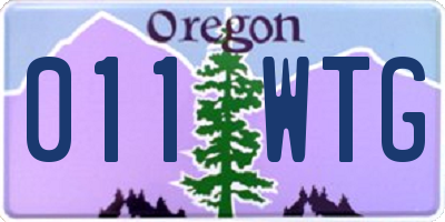 OR license plate 011WTG