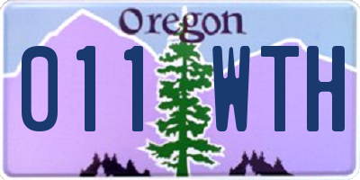 OR license plate 011WTH