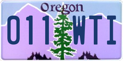 OR license plate 011WTI