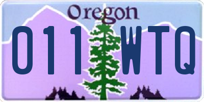 OR license plate 011WTQ