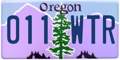 OR license plate 011WTR