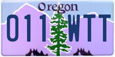 OR license plate 011WTT