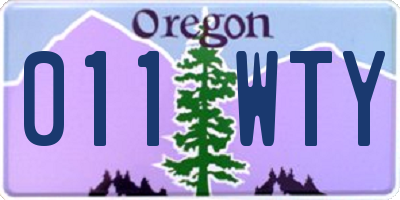OR license plate 011WTY