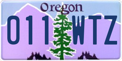 OR license plate 011WTZ