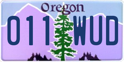 OR license plate 011WUD