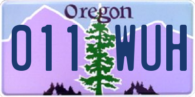 OR license plate 011WUH
