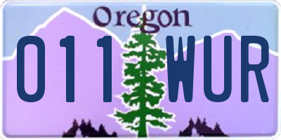 OR license plate 011WUR