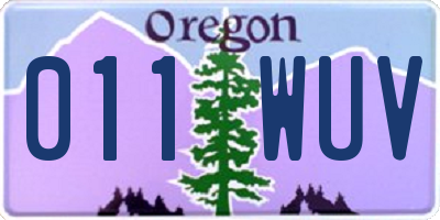 OR license plate 011WUV
