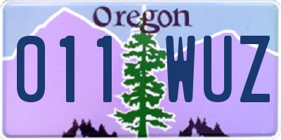 OR license plate 011WUZ