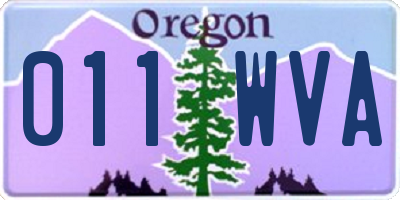 OR license plate 011WVA