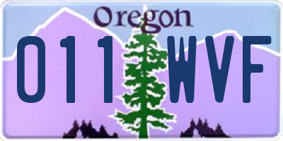 OR license plate 011WVF