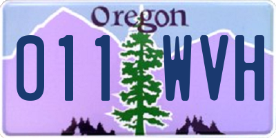 OR license plate 011WVH