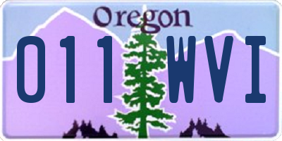 OR license plate 011WVI