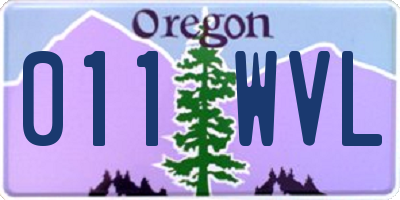 OR license plate 011WVL