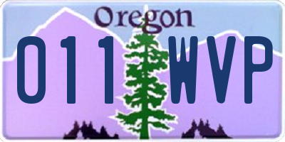 OR license plate 011WVP
